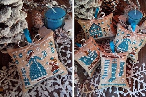 Blau weihnachten kreuzstich - weihnachten, 4