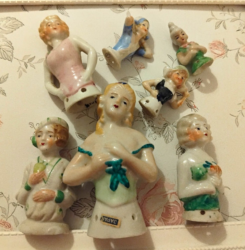 Vintage porzellan half dolls - porzellan,