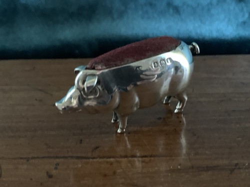 Silber schwein nadelkissen - schwein,