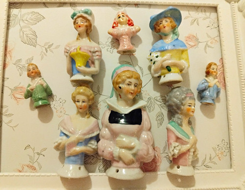 Vintage porzellan half dolls - porzellan,