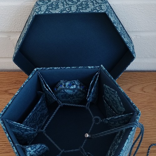 Sechseckiger blauer stoff - sechseckiger,